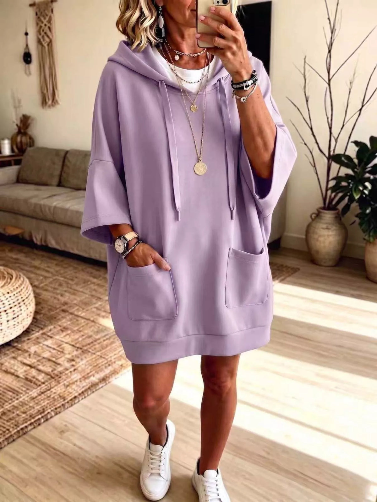 Anna oversize hoodie, lavendel