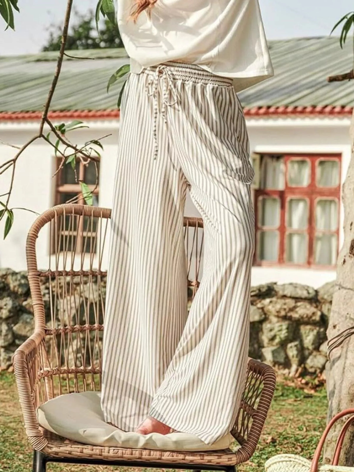 Karen randiga byxor, khaki