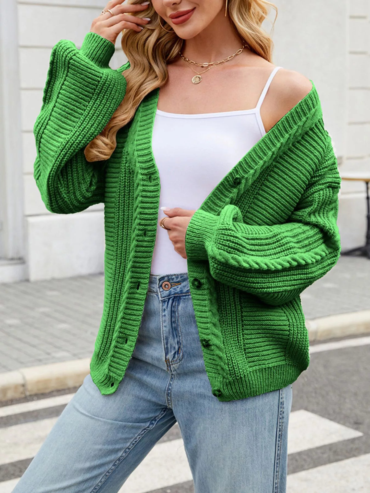 Irmelin kabelstickad cardigan