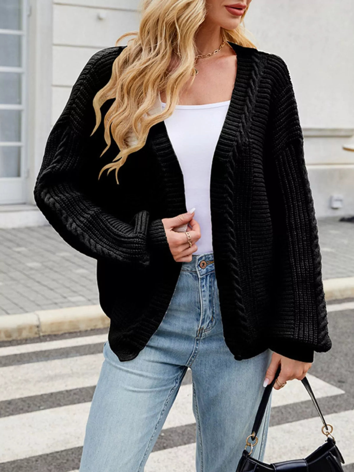 Irmelin kabelstickad cardigan