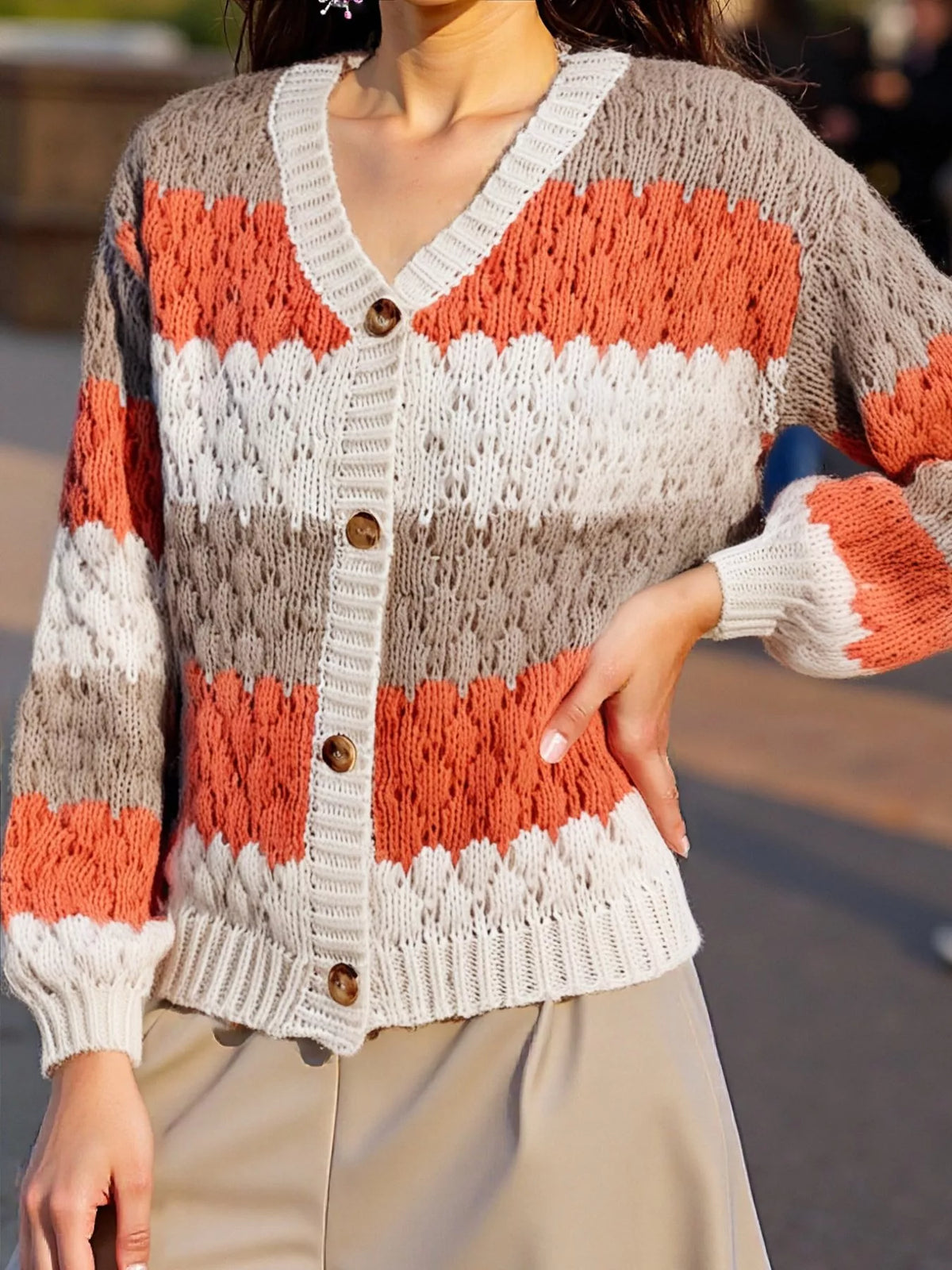 Magali cardigan med färgblock