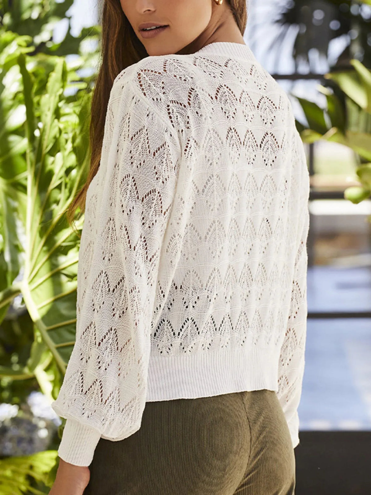 Rhea hålstickad cardigan