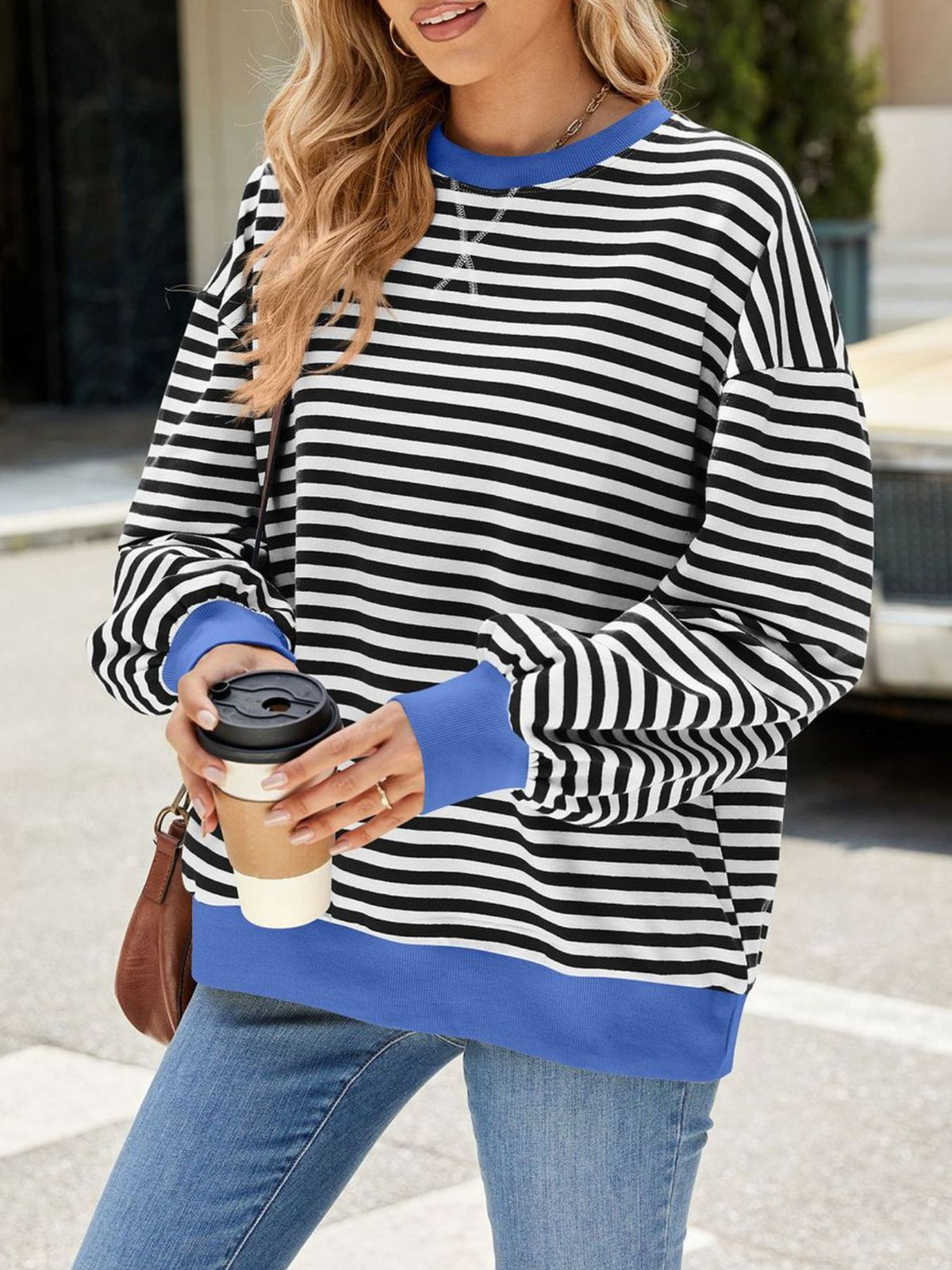 Alvhild randig sweatshirt