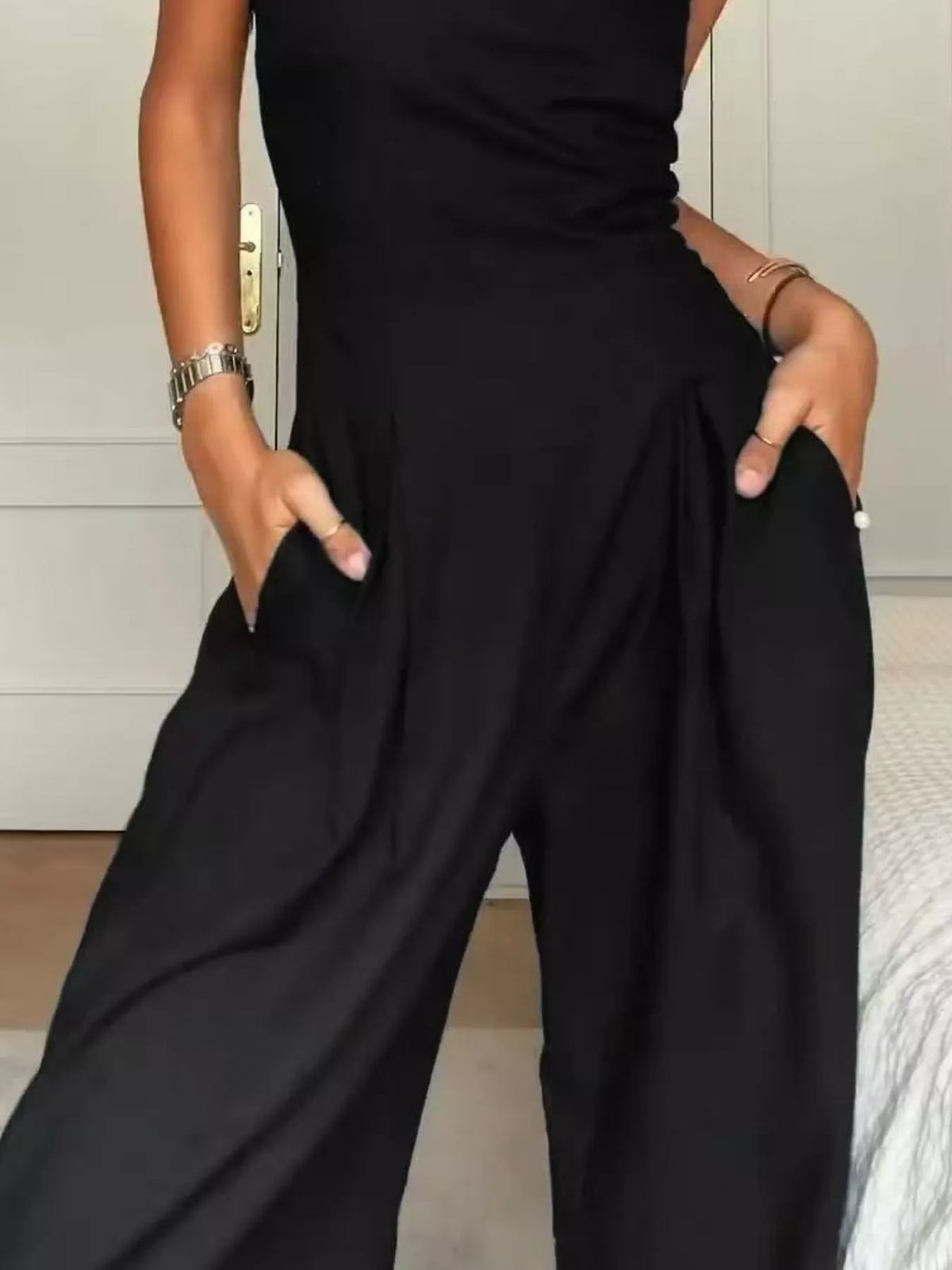 Donna axelbandslös jumpsuit