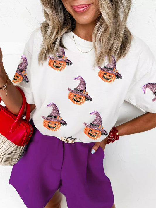 Eyvor t-shirt med paljetter, vit