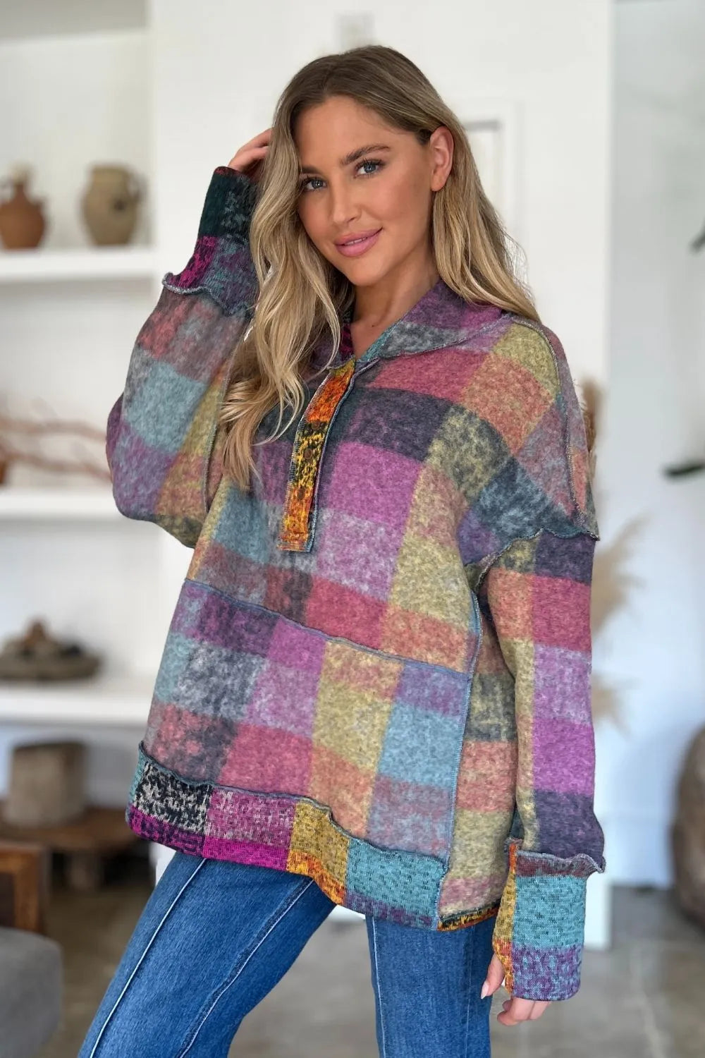 Amalia rutig hoodie