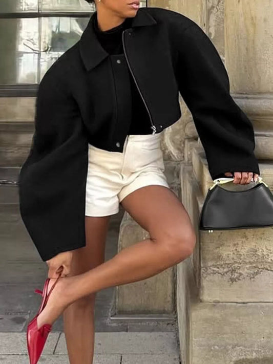 Tilda croppad jacka, svart