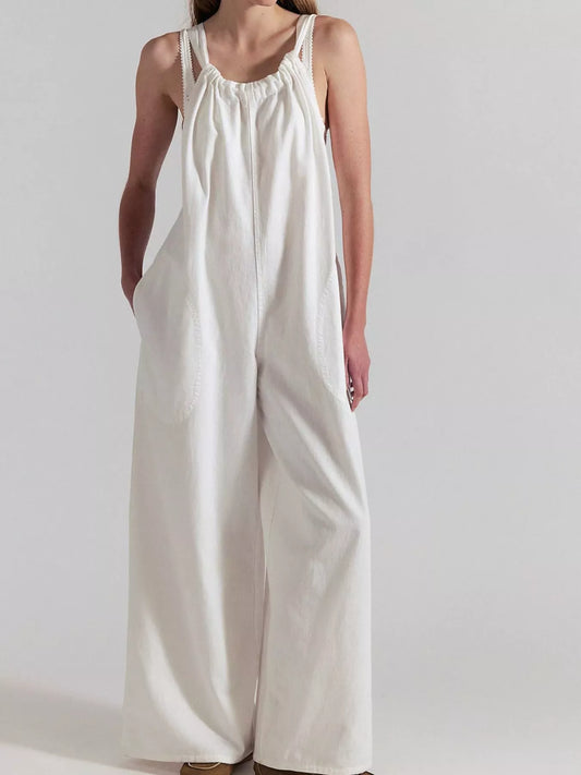 Doreen ärmlös jumpsuit, vit