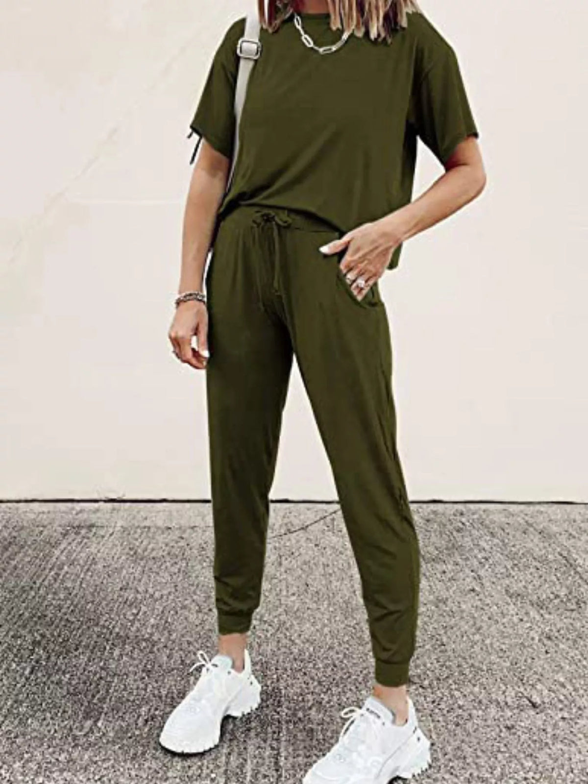 Nerys ankellångt set, militärgrön