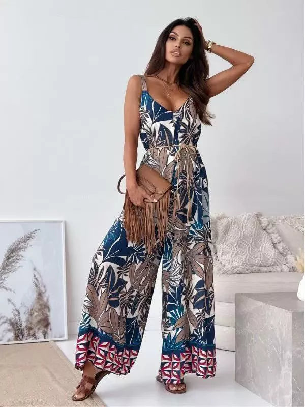 Azura jumpsuit med smala axelband, mörk blågrön
