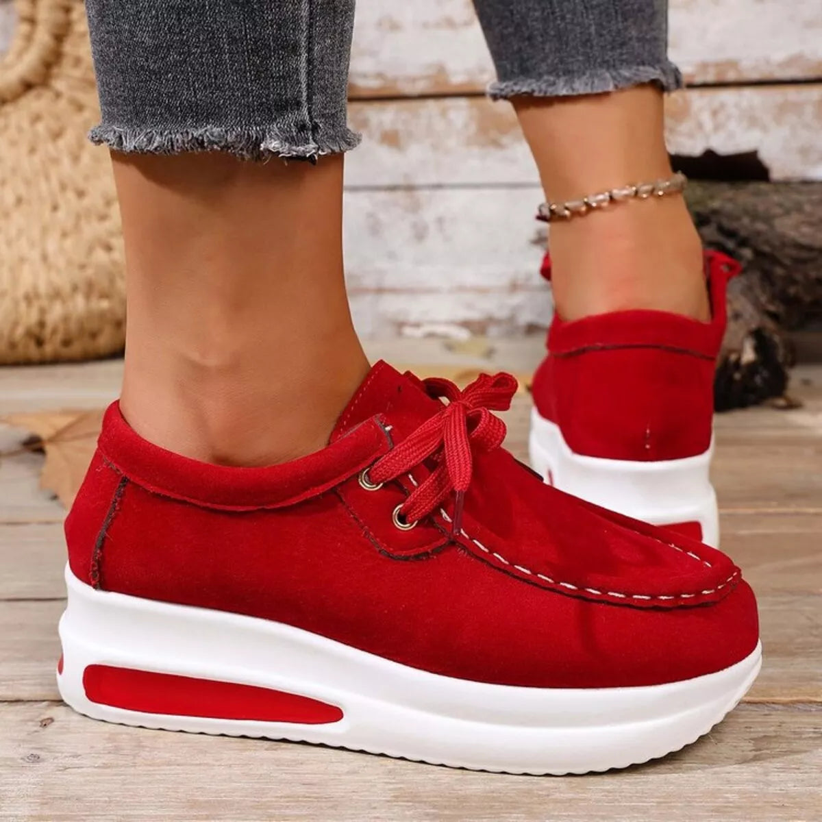 Kerry sneakers i läderlook