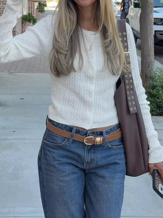 Terese kabelstickad cardigan