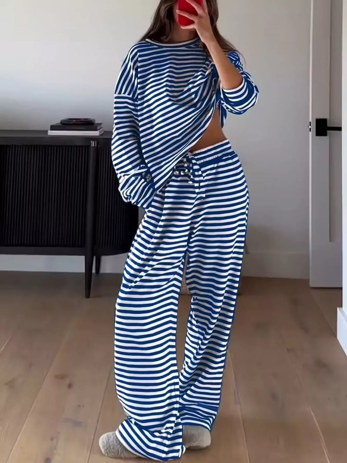 Marigold randigt set, blå