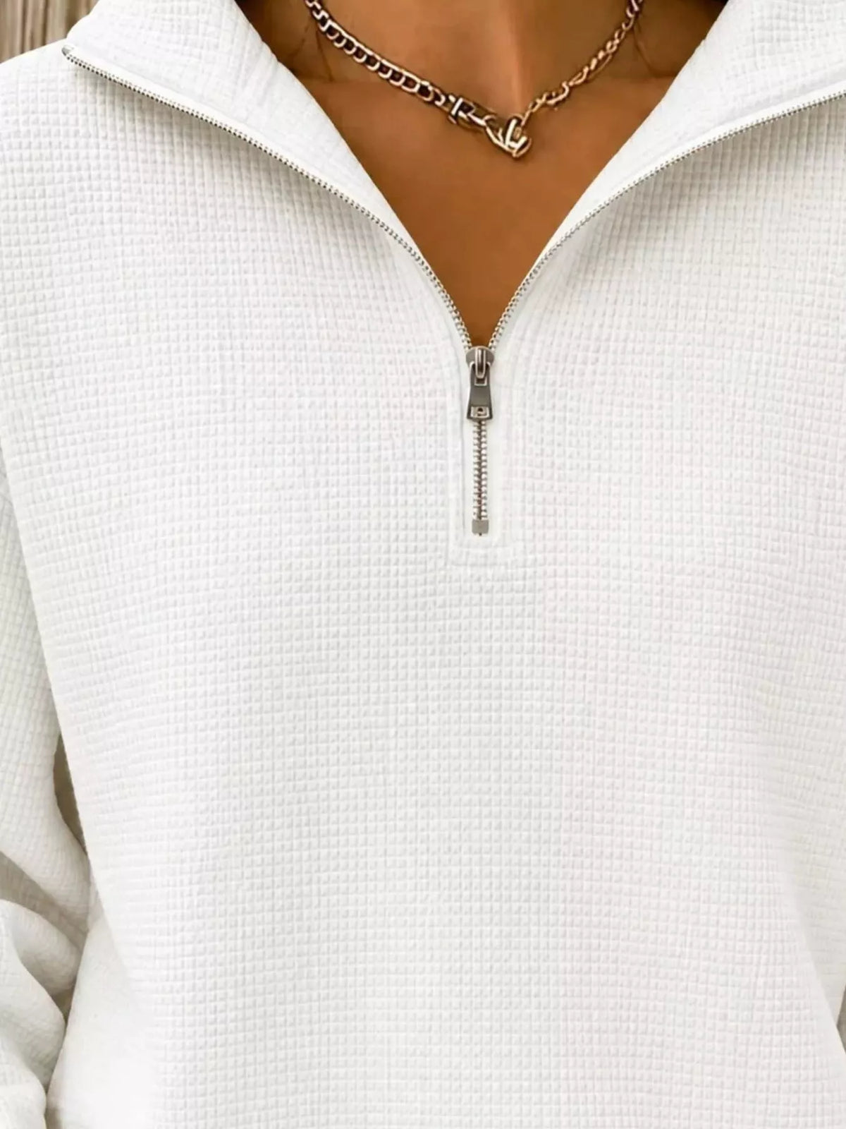 Daniela våffelstickad sweatshirt