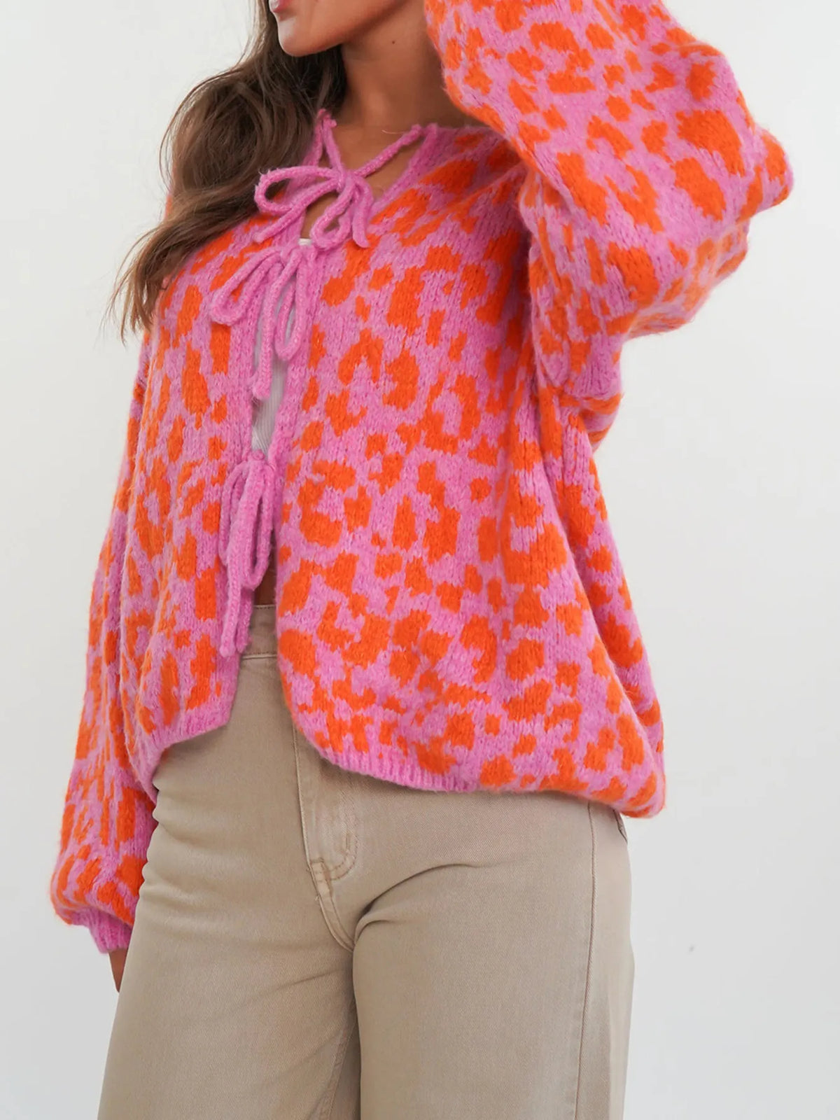Irja leopardmönstrad cardigan