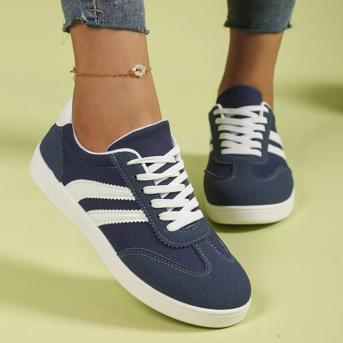 Claudine platta sneakers, blå