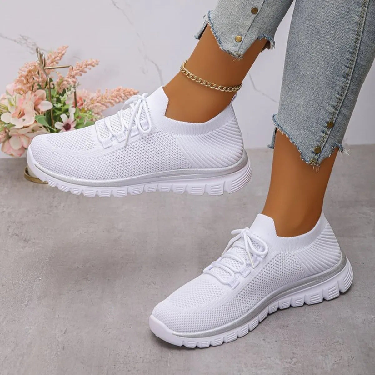 Fleurine sneakers i mesh