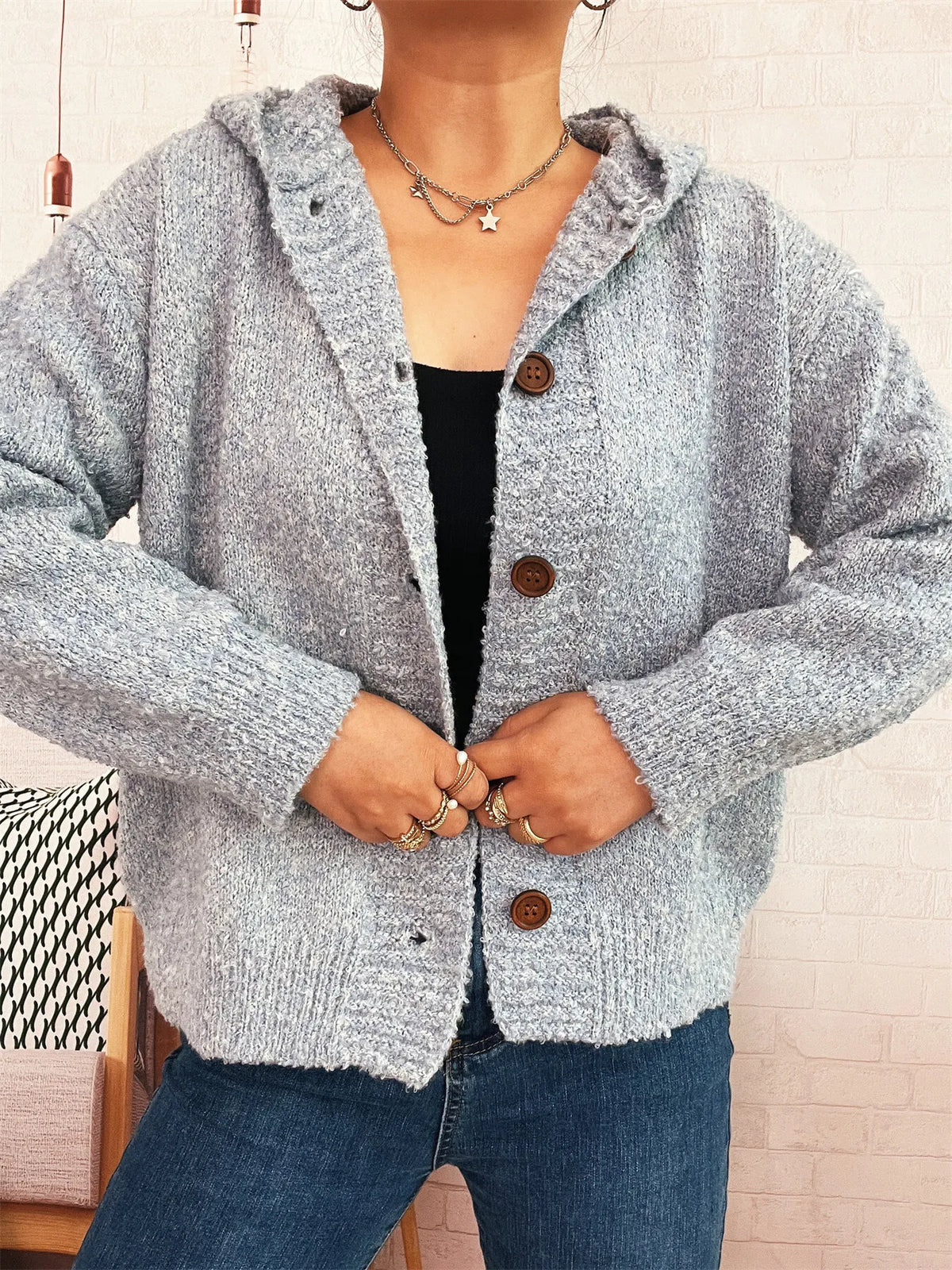 Benna cardigan med huva
