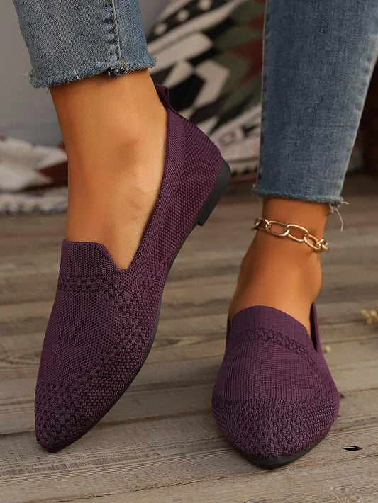 Xanthe spetsiga slip-ons, plommonlila