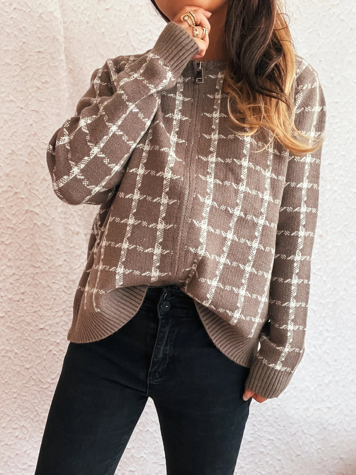 Holly rutig cardigan