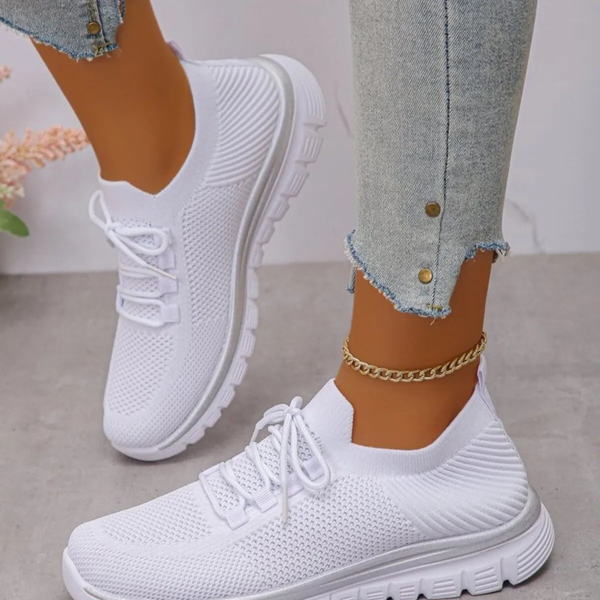 Fleurine sneakers i mesh