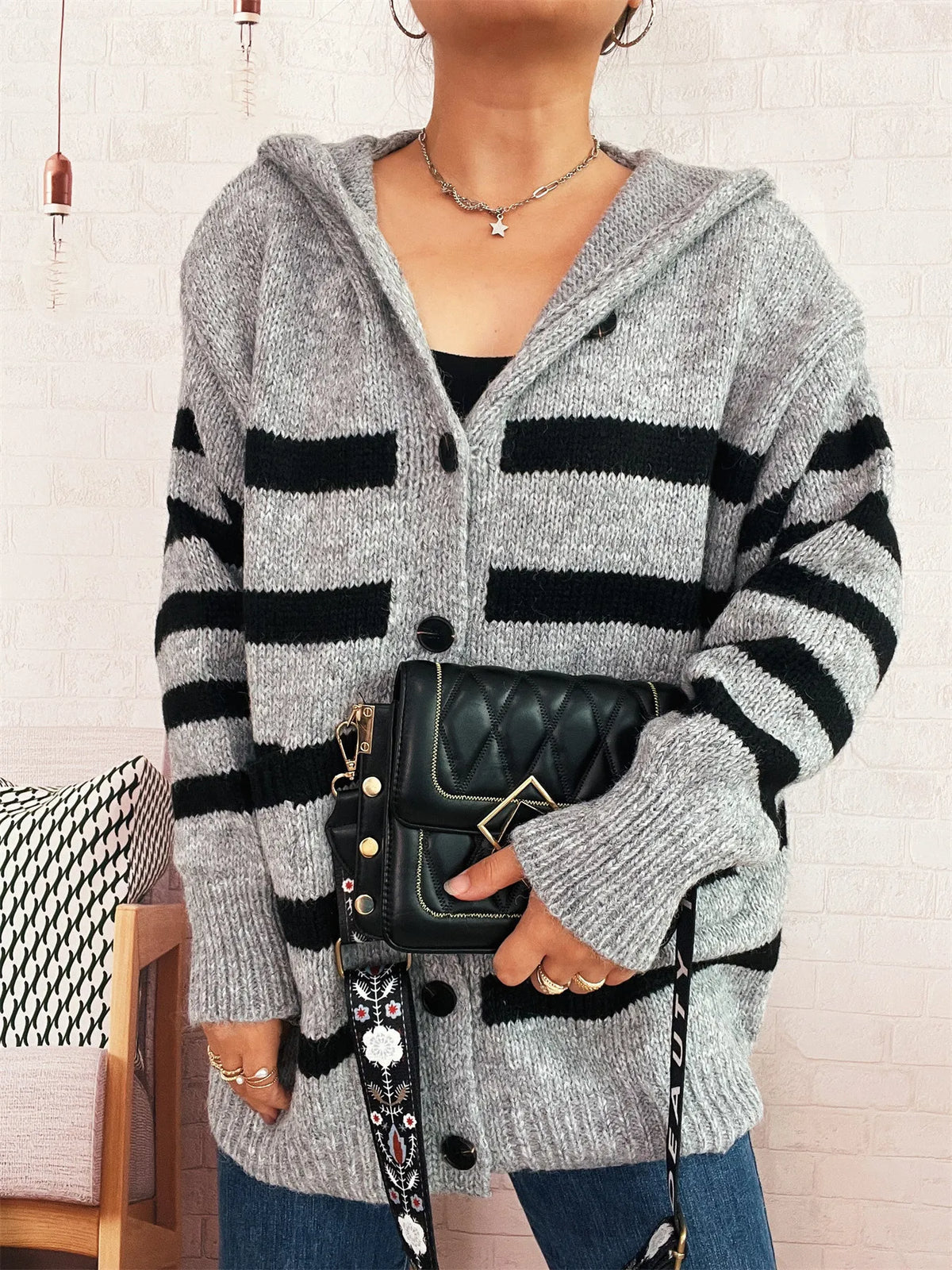 Nayla randig cardigan