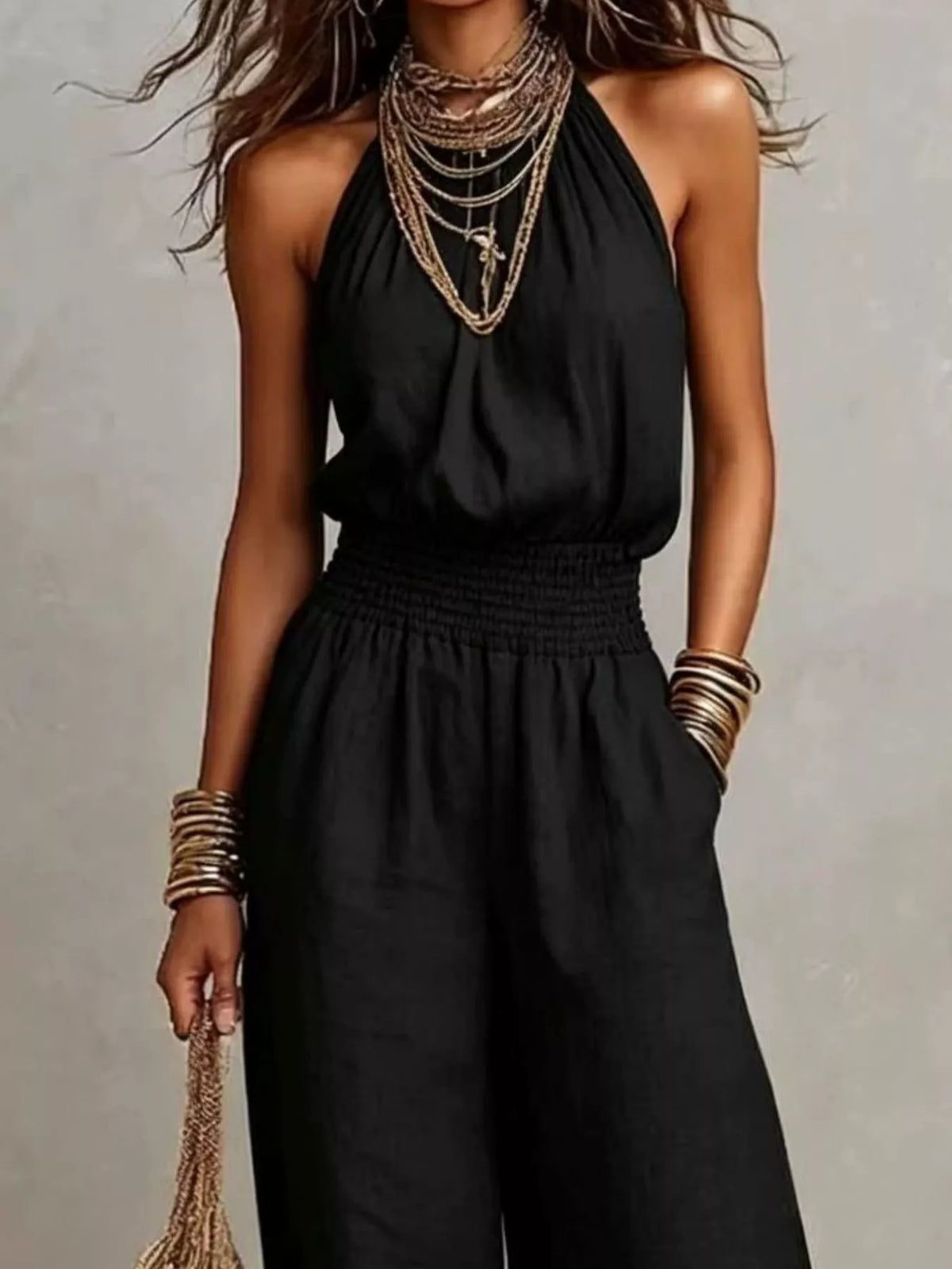 Gwyneth jumpsuit med halterneck