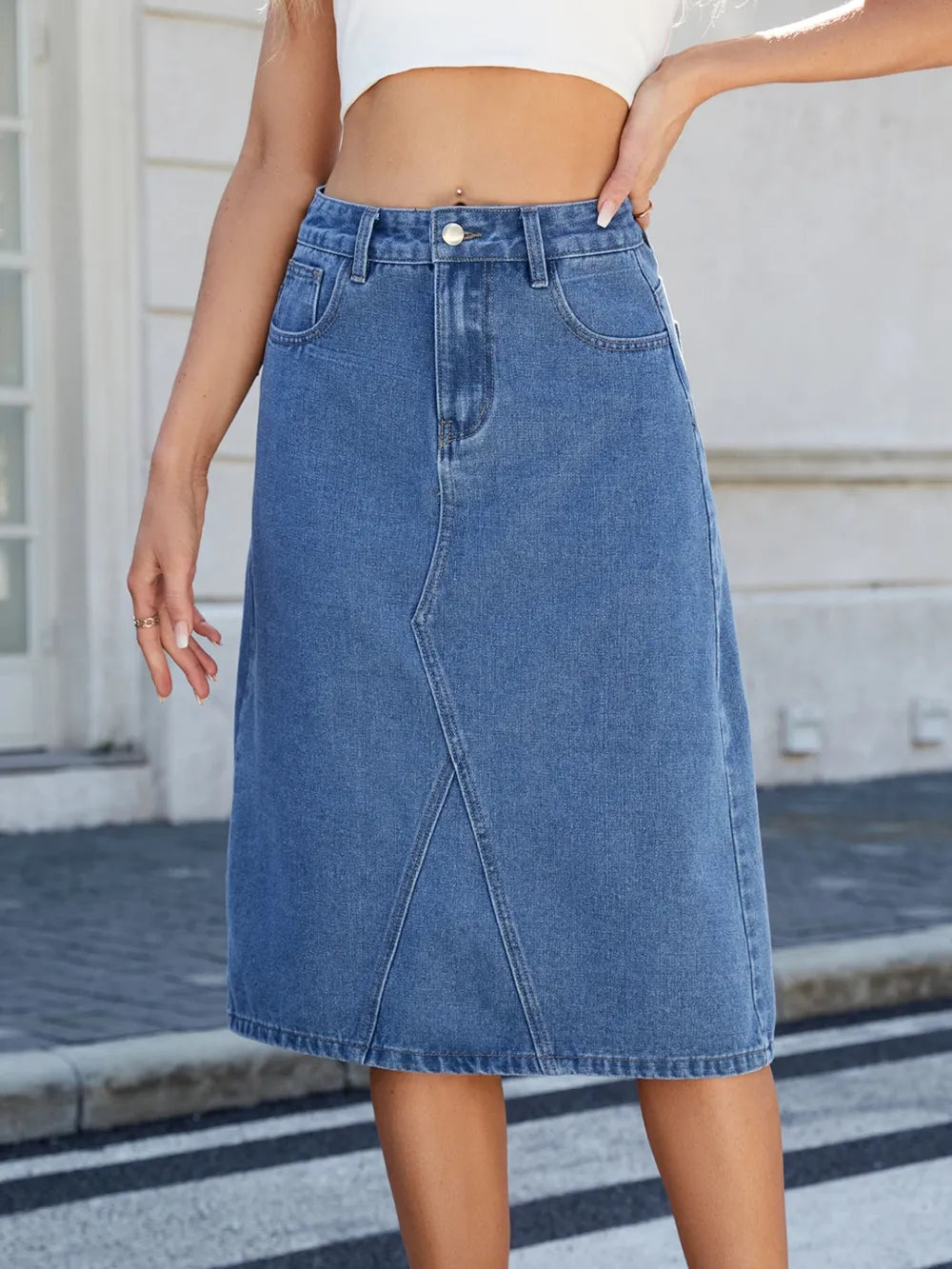 Maj midikjol i denim
