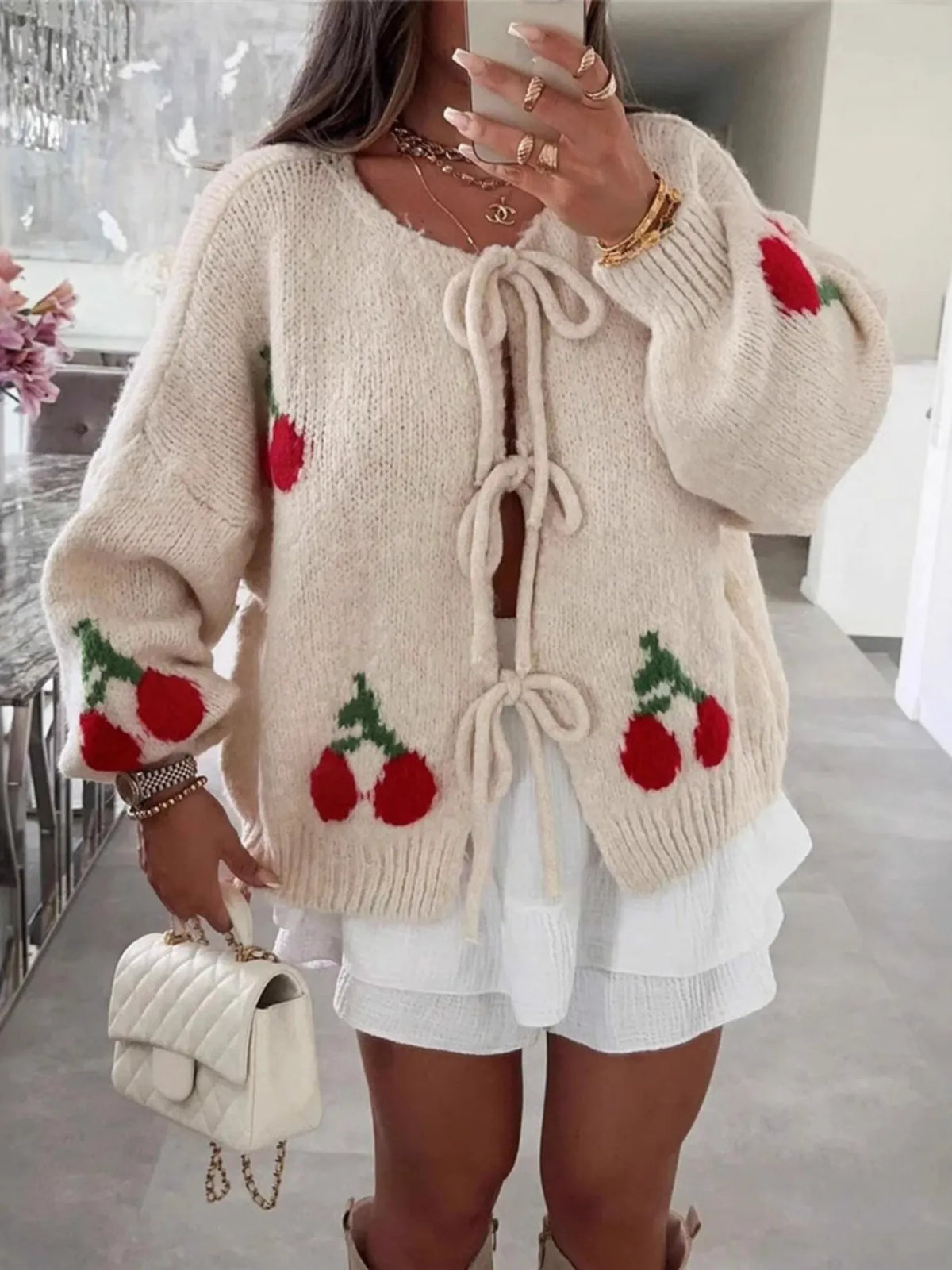 Malia cardigan med körsbär