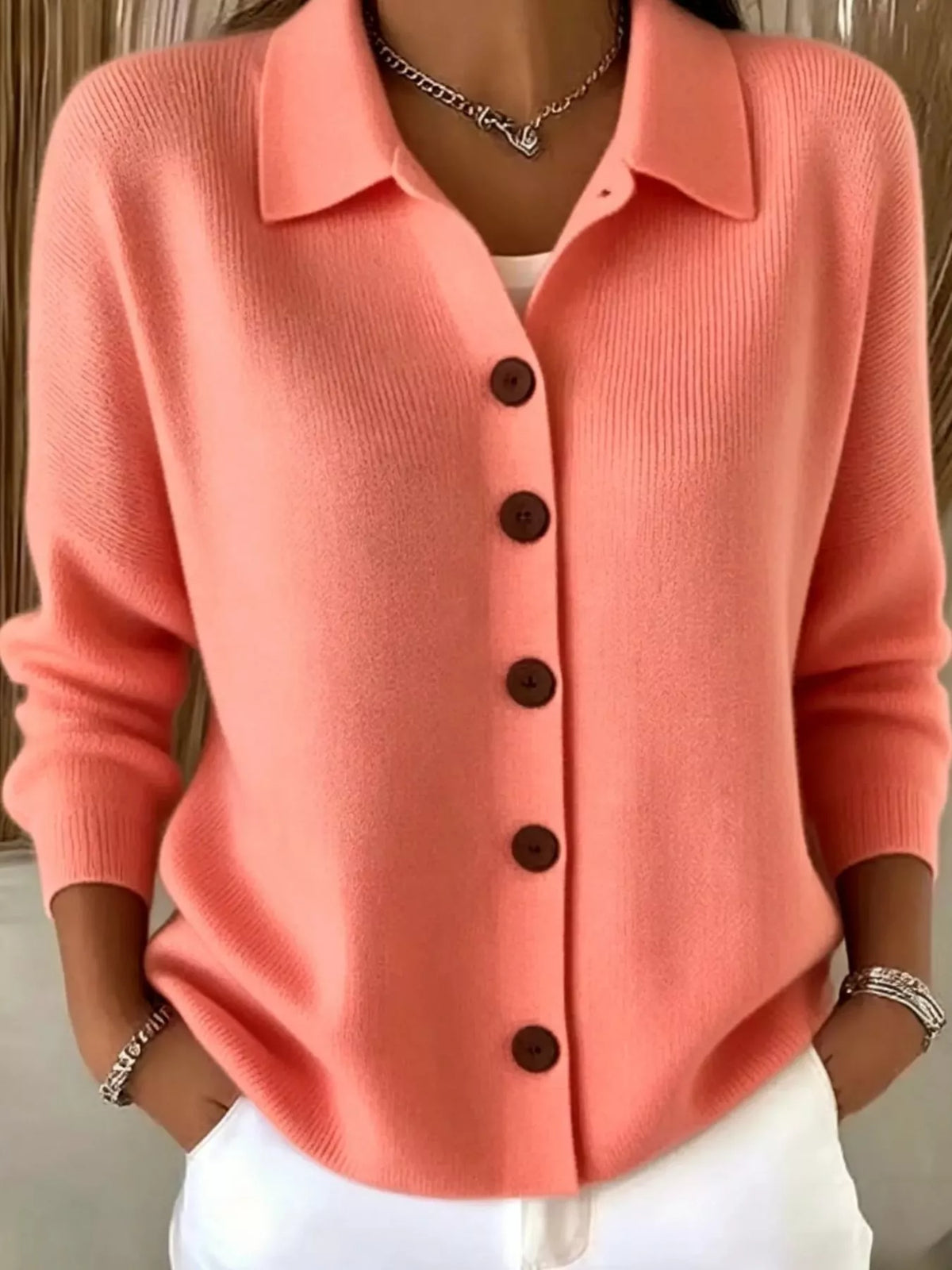 Eleanor höftlång cardigan, orange