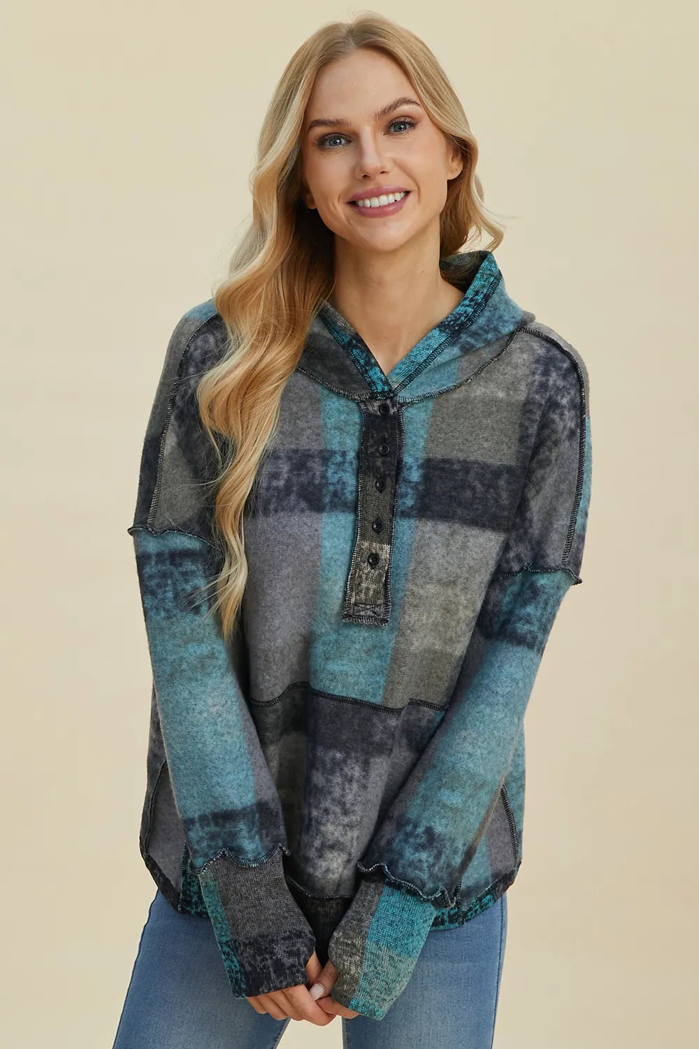Amalia rutig hoodie