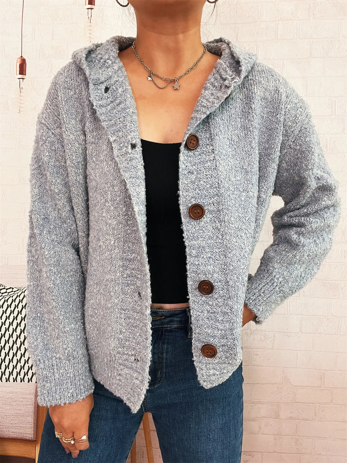 Benna cardigan med huva