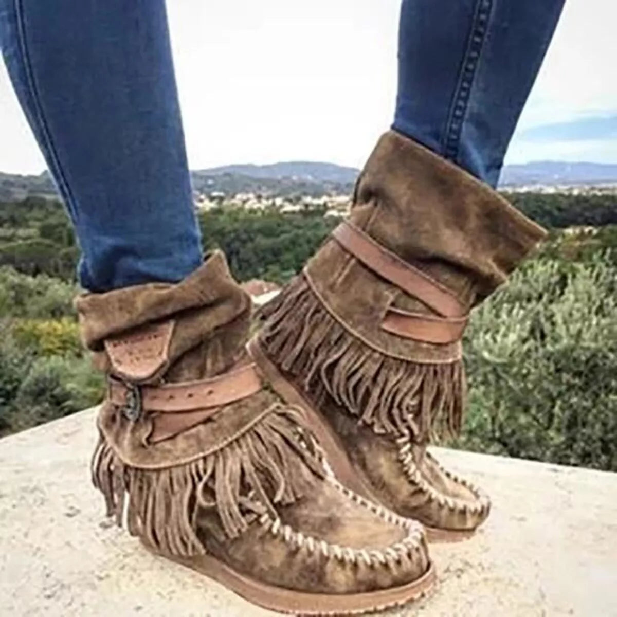 Dominika boots i mocka, militärgrön