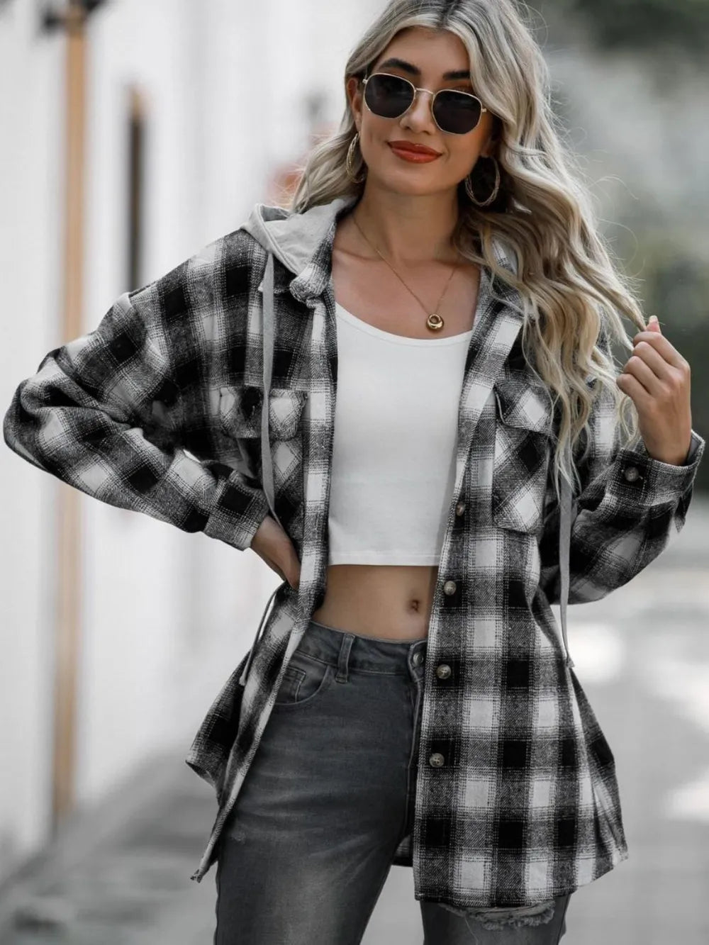 Selina rutig hoodie