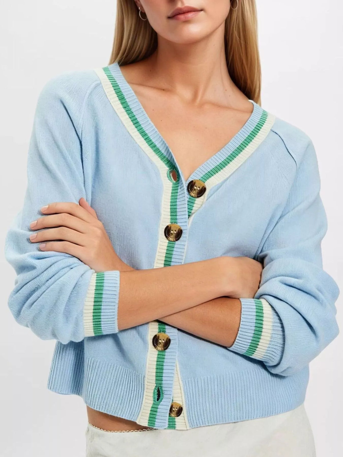 Paulina kort cardigan, blå