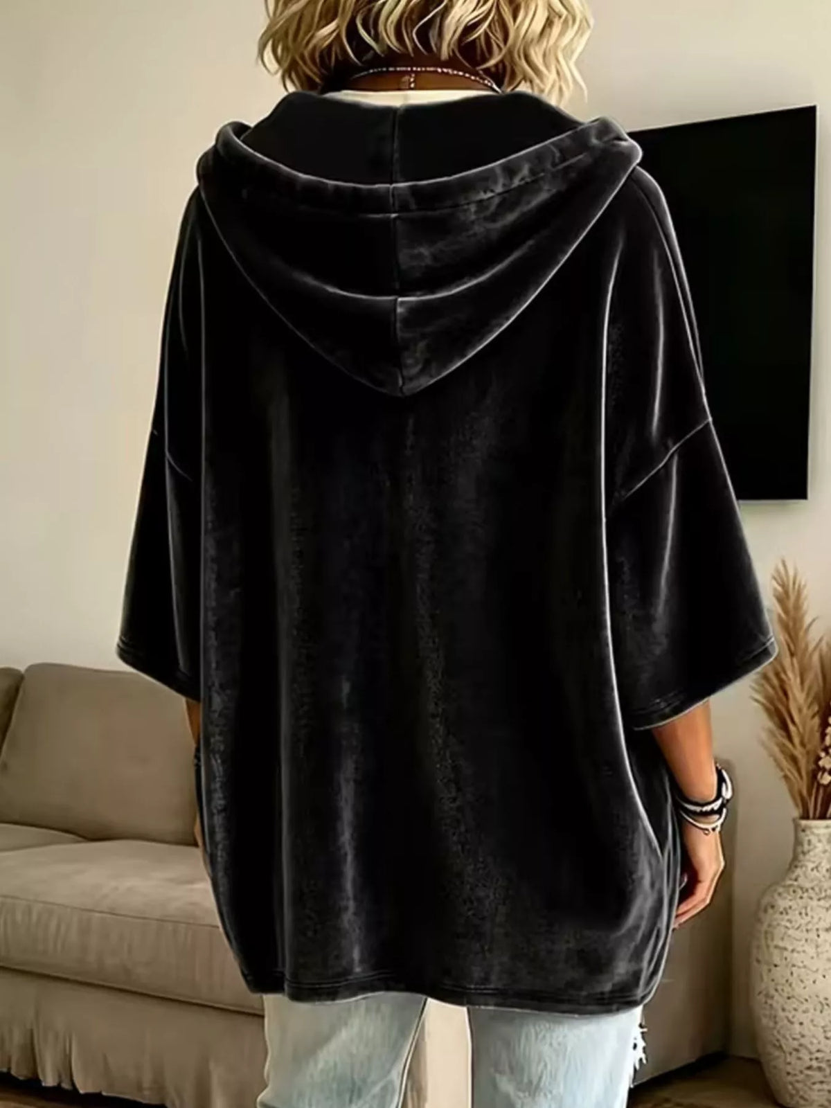 Agnes hoodie i sammet