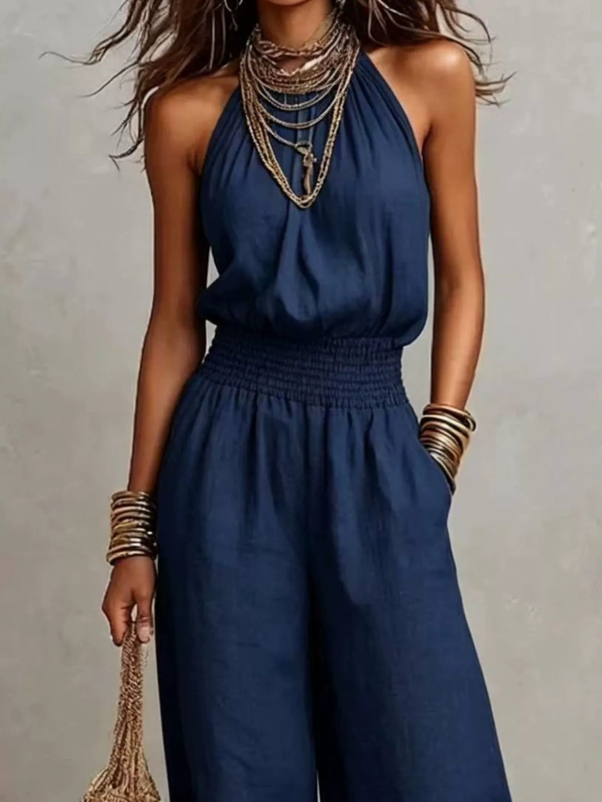 Gwyneth jumpsuit med halterneck