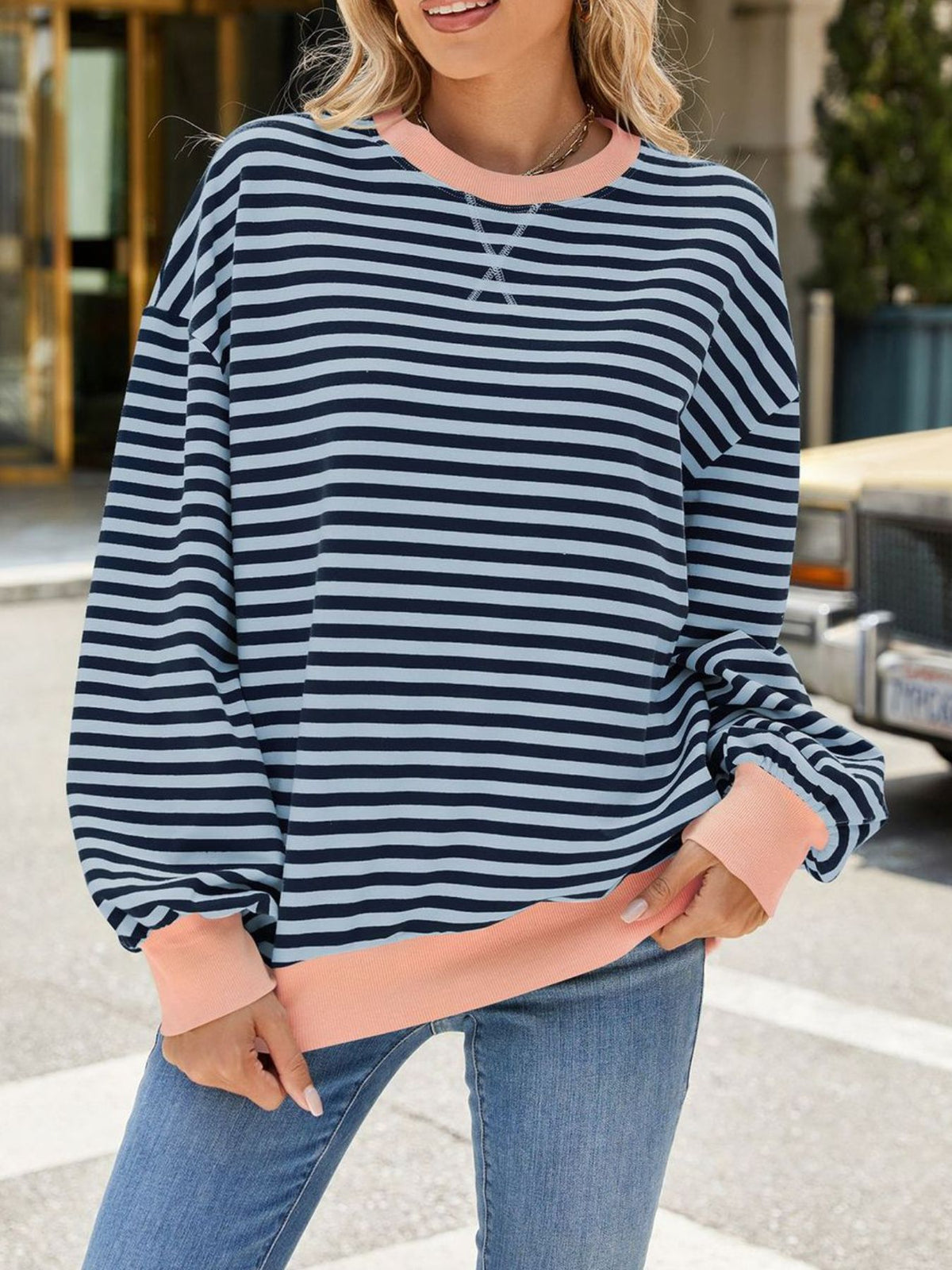Alvhild randig sweatshirt