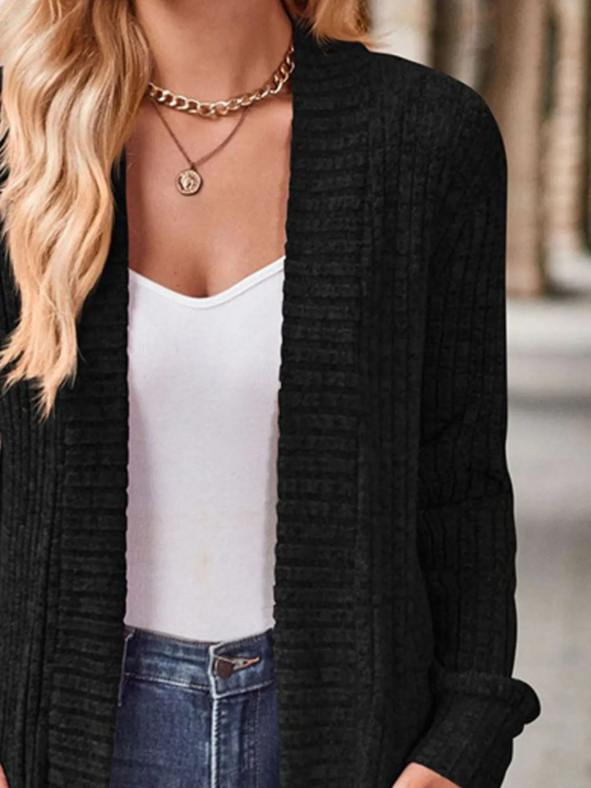 Nadja ribbstickad cardigan