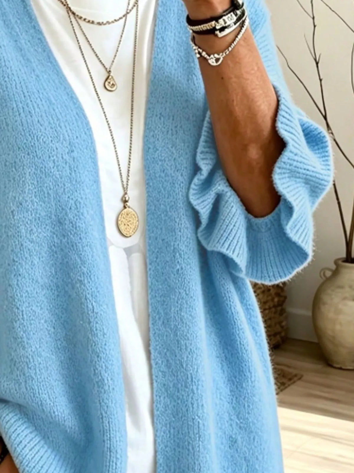 Marnie cardigan med volangärm