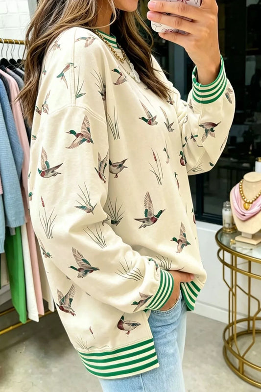 Birgitta sweatshirt med ankmotiv