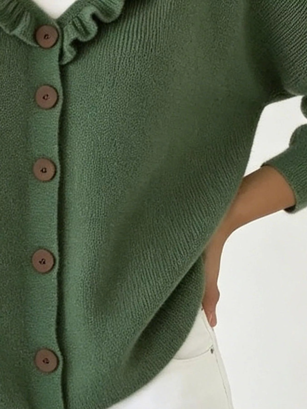 Amabel cardigan med volangkrage
