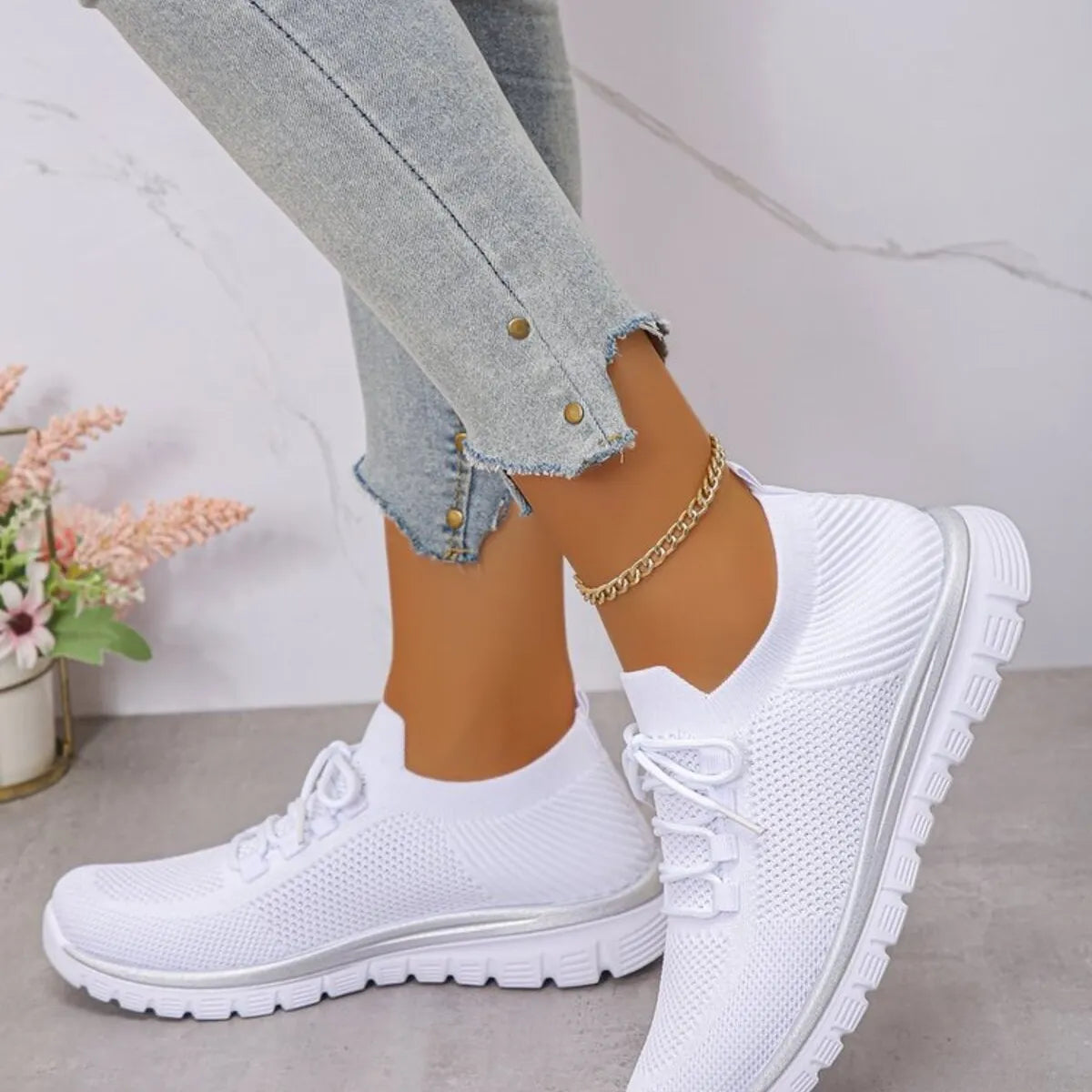 Fleurine sneakers i mesh