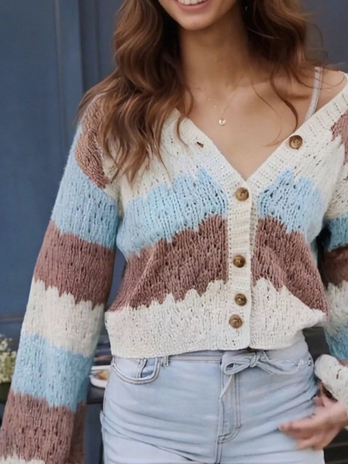 Magali cardigan med färgblock