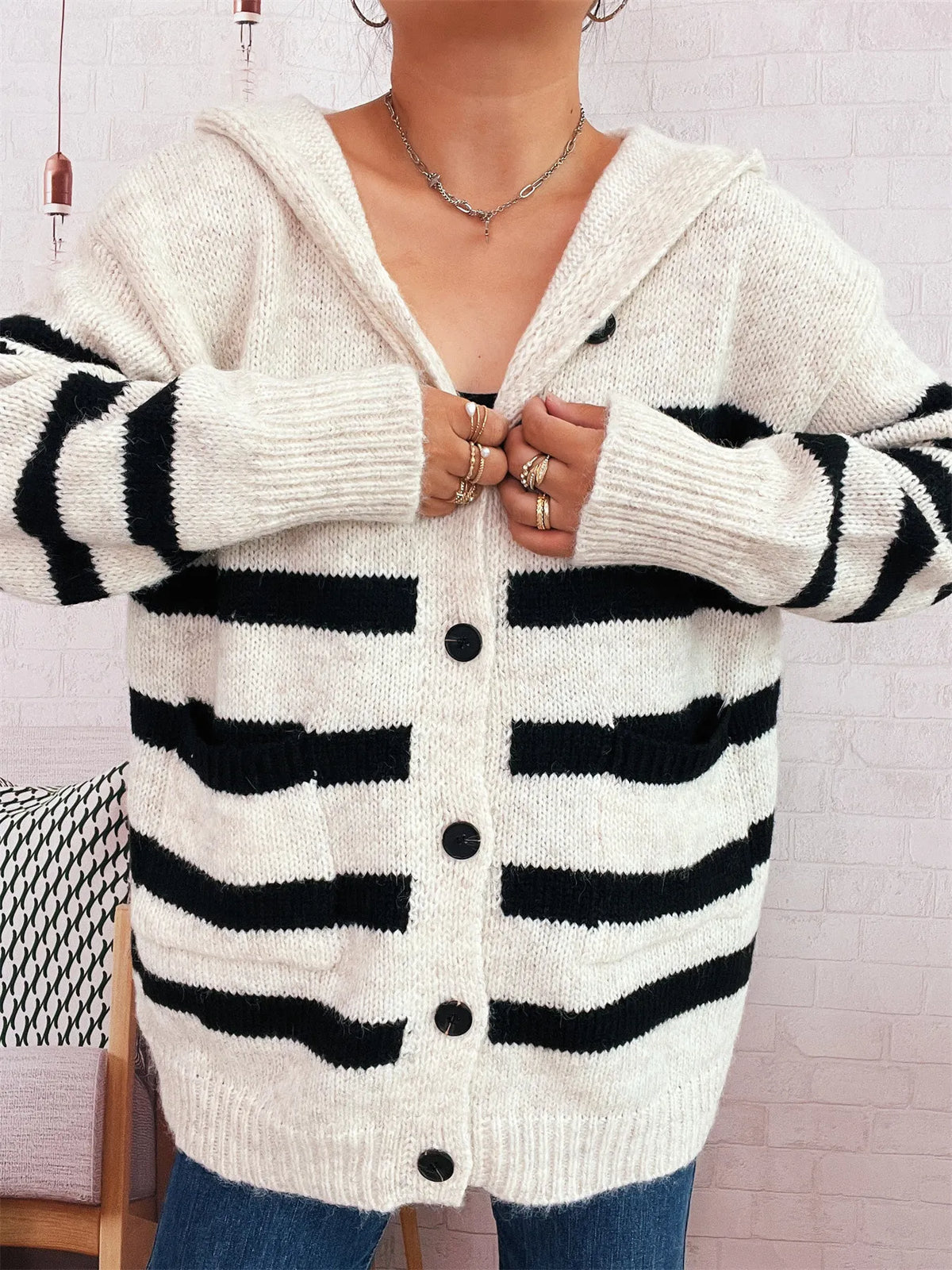 Nayla randig cardigan
