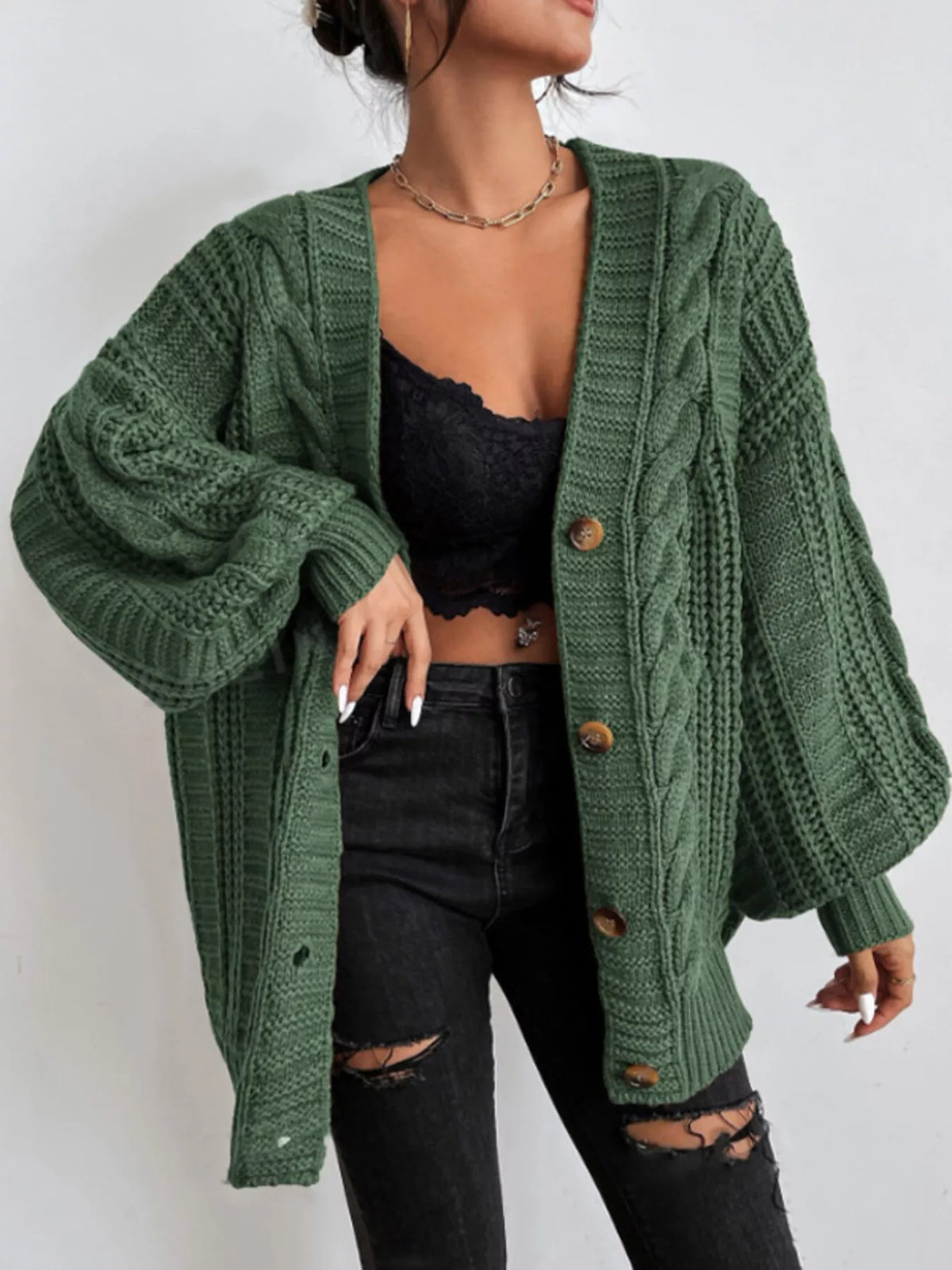 Margaux kabelstickad cardigan