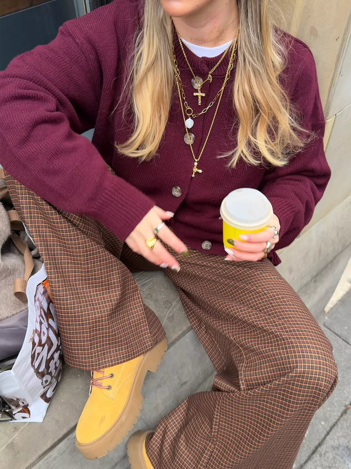Runa cardigan med släppta axlar