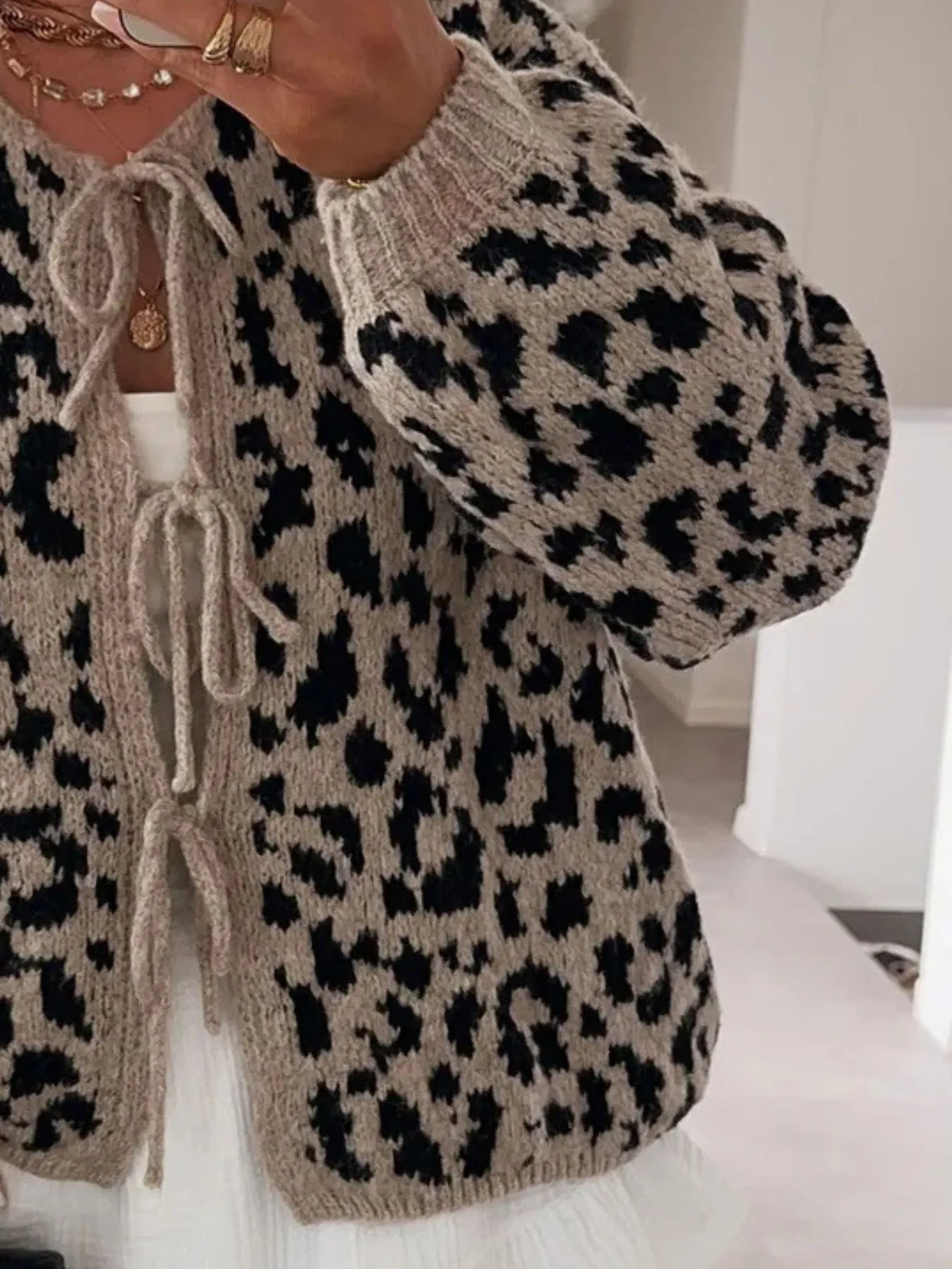 Irja leopardmönstrad cardigan