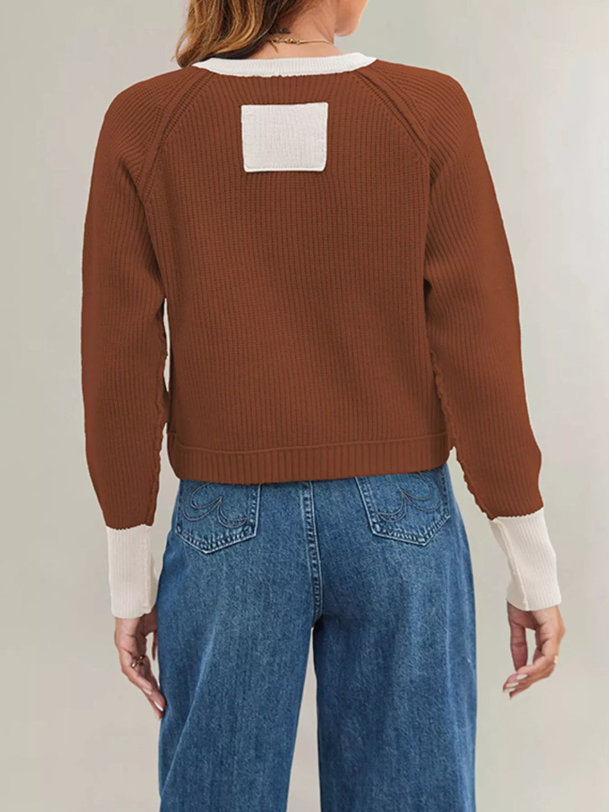 Sabrina cardigan med färgblock