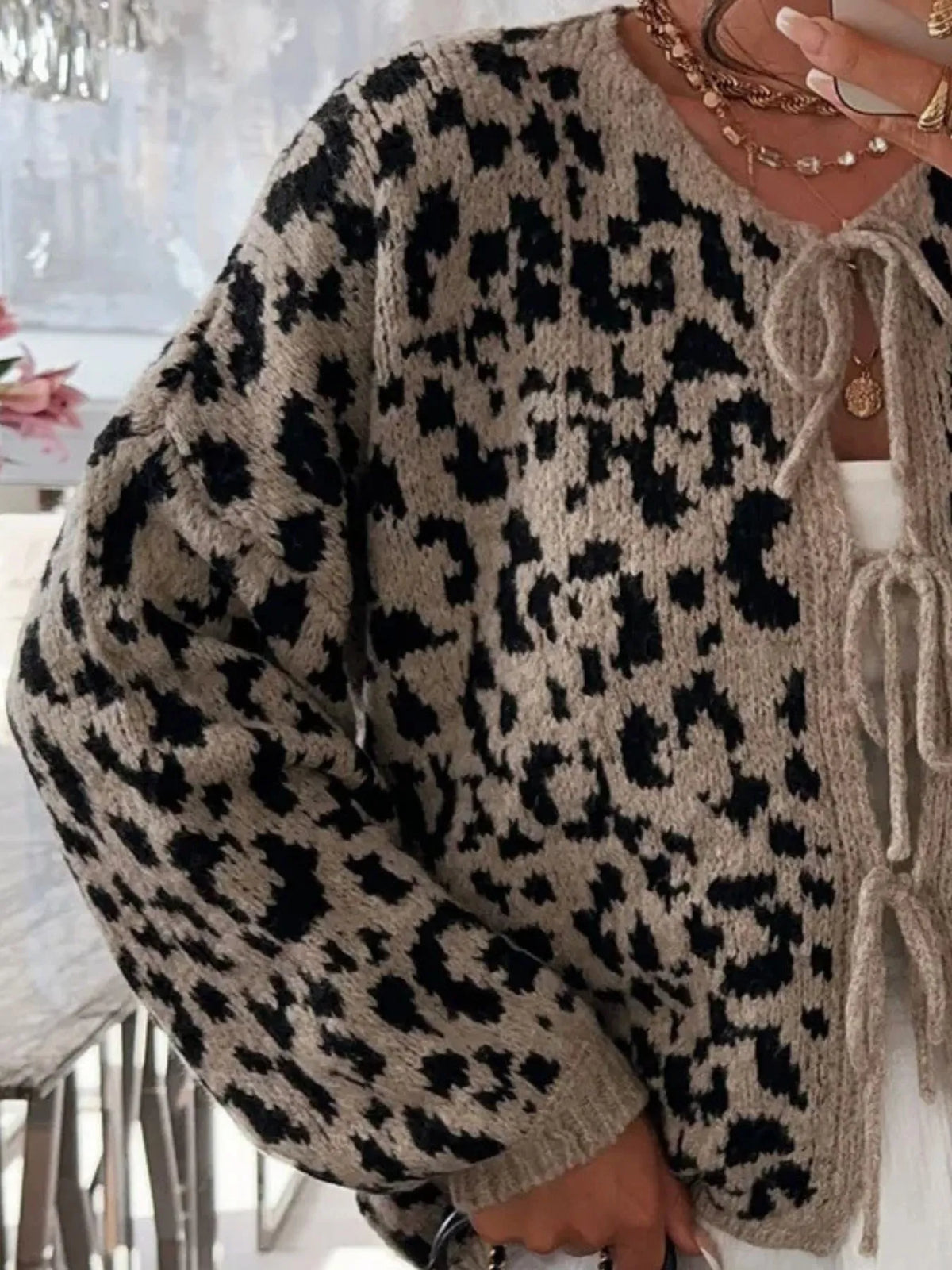 Irja leopardmönstrad cardigan